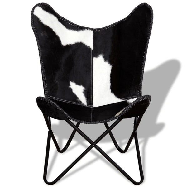Butterfly Chair Black And White Real Cowhide Leather Chairs