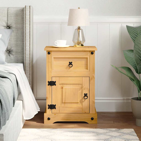 Vidaxl Bedside Cabinet Mexican Pine Corona Range 53X39x66 Cm Bedside Tables