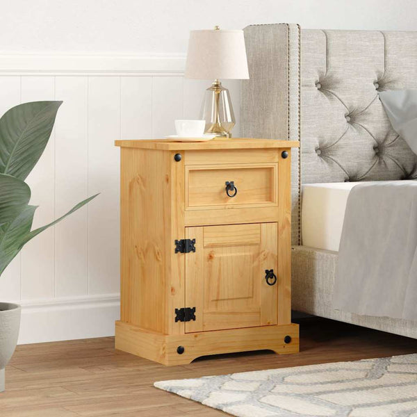 Vidaxl Bedside Cabinet Mexican Pine Corona Range 53X39x66 Cm Bedside Tables