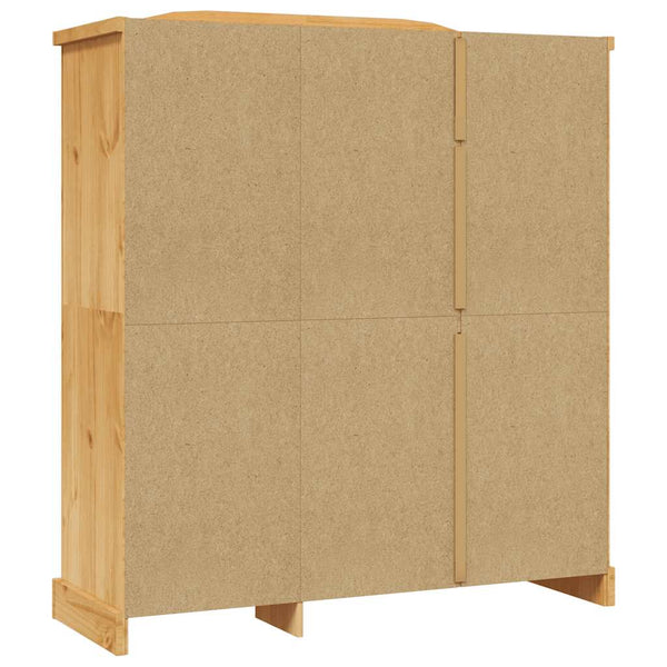 Solid Pinewood Wardrobe With Three Doors And Shelves For Bedroom Furniture Wardrobes