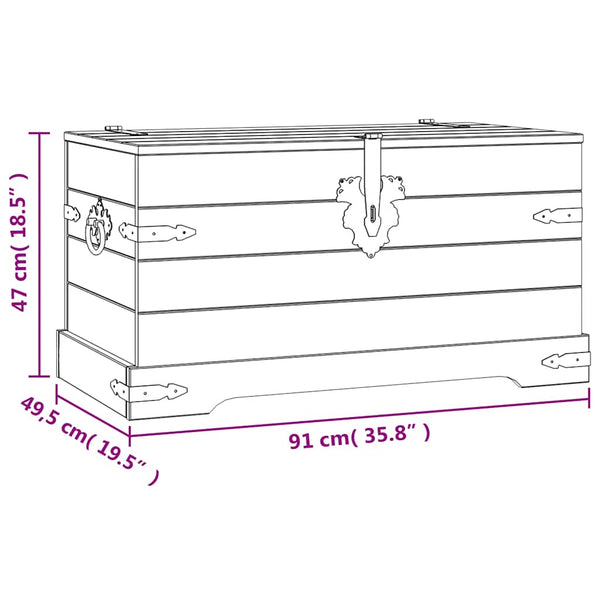 Vidaxl Storage Chest Mexican Pine Corona Range 91X49.5X47 Cm Blanket Boxes