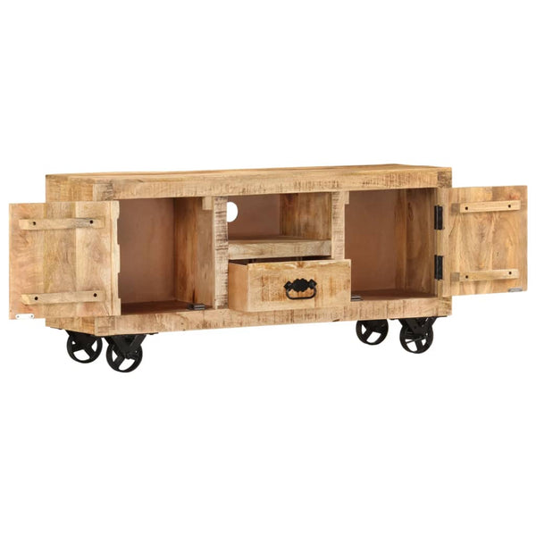Tv Cabinet Rough Mango Wood 110X30x50 Cm