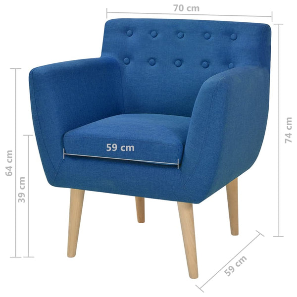 Vidaxl Armchair Blue Fabric Sofas Armchairs & Couches