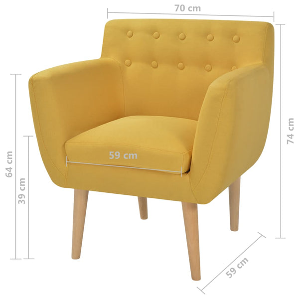 Armchair Yellow Fabric Sofas Armchairs & Couches