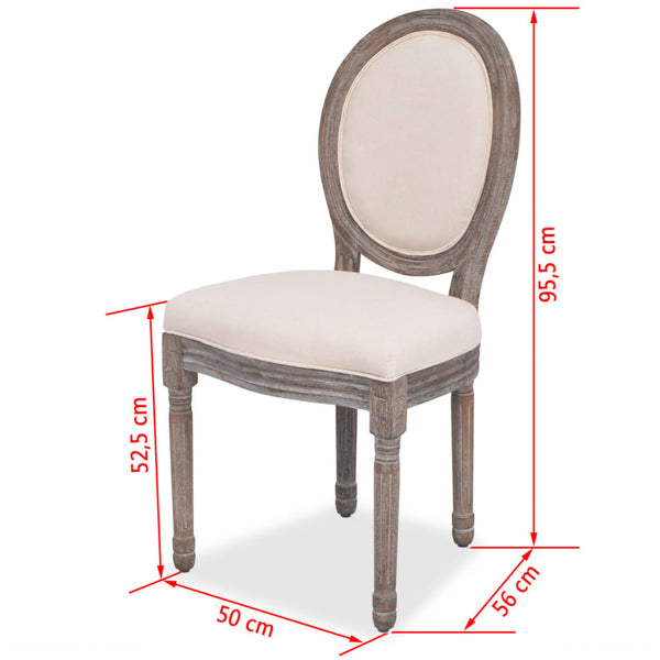 Dining Chairs 2 Pcs Cream Fabric