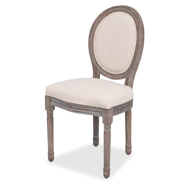 4 Pcs Cream Fabric Dining Chairs