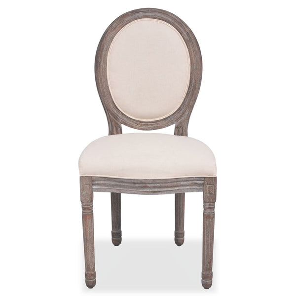 4 Pcs Cream Fabric Dining Chairs