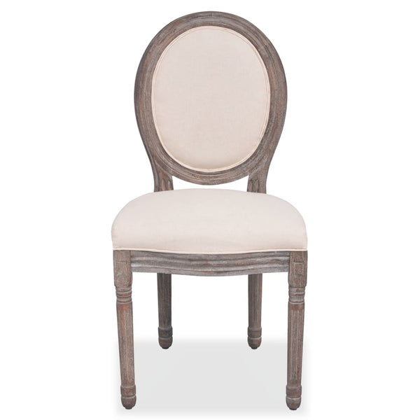 Dining Chairs 4 Pcs Cream Fabric