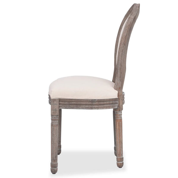4 Pcs Cream Fabric Dining Chairs