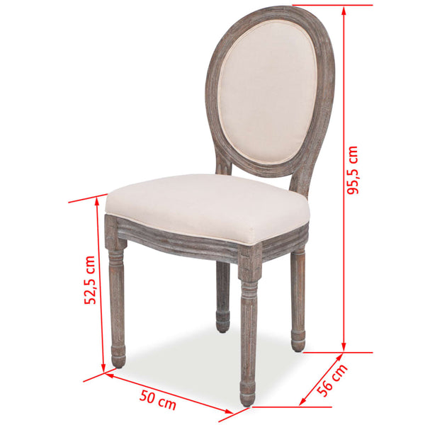 4 Pcs Cream Fabric Dining Chairs