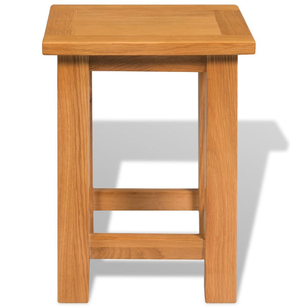 End Table 27X24x37 Cm Solid Oak Wood
