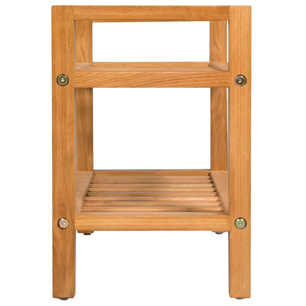 Vidaxl Shoe Rack With 2 Shelves 50X27x40 Cm Solid Oak Wood Shoe Racks