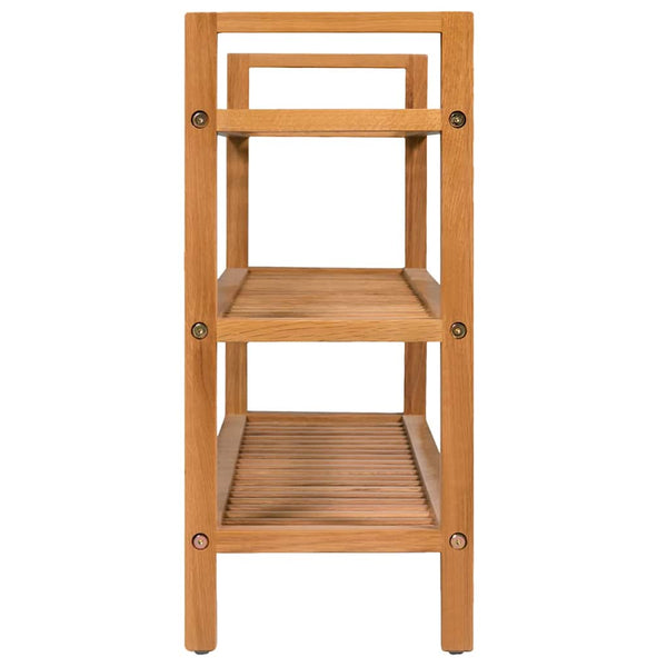 Vidaxl Shoe Rack With 3 Shelves 100X27x60 Cm Solid Oak Wood Shoe Racks
