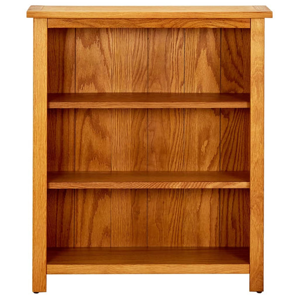 Vidaxl 3 Tier Bookcase 70X22.5X82 Cm Solid Oak Wood Bookshelves