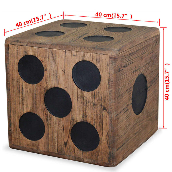Storage Box Mindi Wood 40X40x40 Cm Dice Design