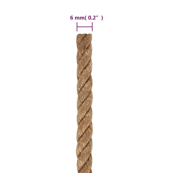 Vidaxl Rope 100% Jute 6 Mm 500 Ropes Cords & Slings