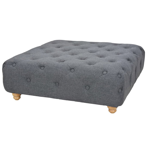 Pouffe Fabric 80X80x30 Cm Dark Grey Ottomans Footstools & Poufs