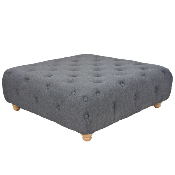 Pouffe Fabric 80X80x30 Cm Dark Grey Ottomans Footstools & Poufs