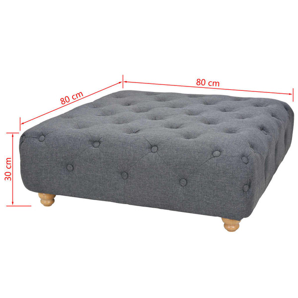 Pouffe Fabric 80X80x30 Cm Dark Grey Ottomans Footstools & Poufs