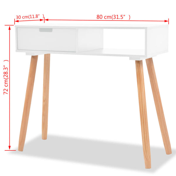 Hall Tables Console Table Solid Pinewood 80X30x72 Cm White