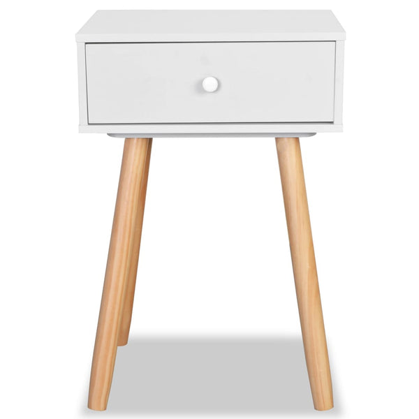 Bedside Tables 2 Pcs Solid Pinewood 40X30x61 Cm White