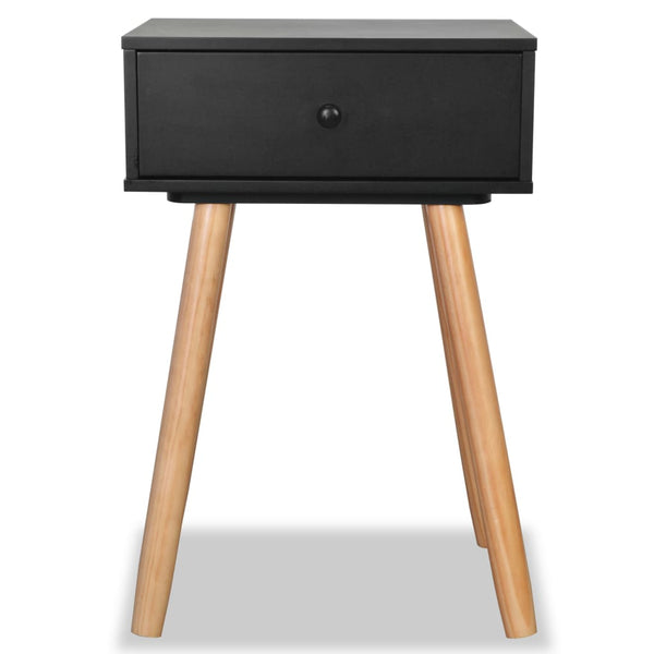Bedside Tables 2 Pcs Solid Pinewood 40X30x61cm Black