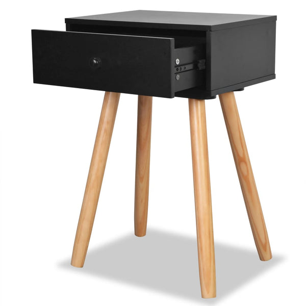 Bedside Tables 2 Pcs Solid Pinewood 40X30x61cm Black