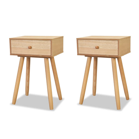 Bedside Tables 2 Pcs Solid Pinewood 40X30x61 Cm Brown