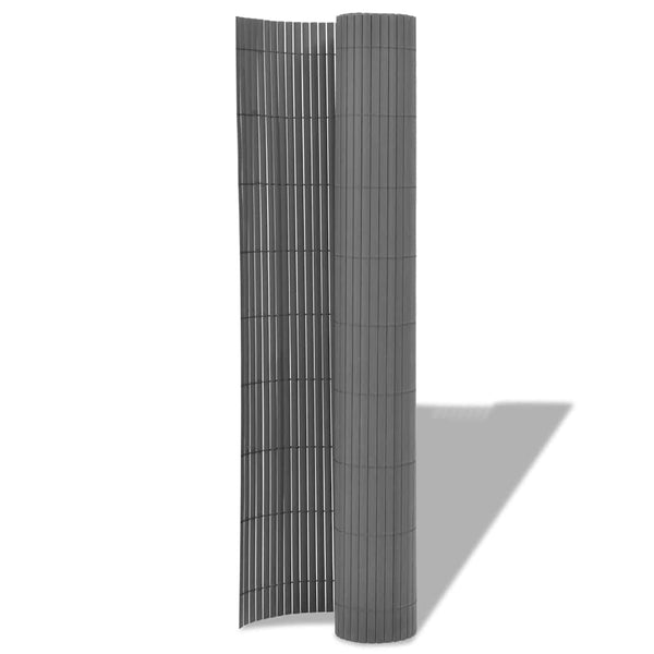 Vidaxl Double Sided Garden Fence Pvc 90X300 Cm Grey Fence Panels