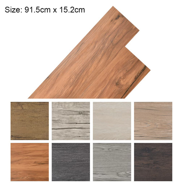 Vidaxl Self Adhesive Pvc Flooring Planks 91.5 X 15.2Cm Elm Nature Other Flooring & Tiles