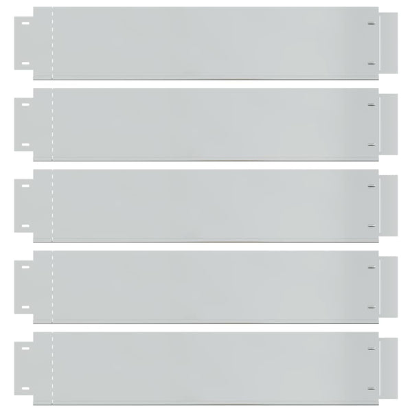 Vidaxl Lawn Fences 5 Pcs Galvanised Steel 100X19 Cm Fence Panels