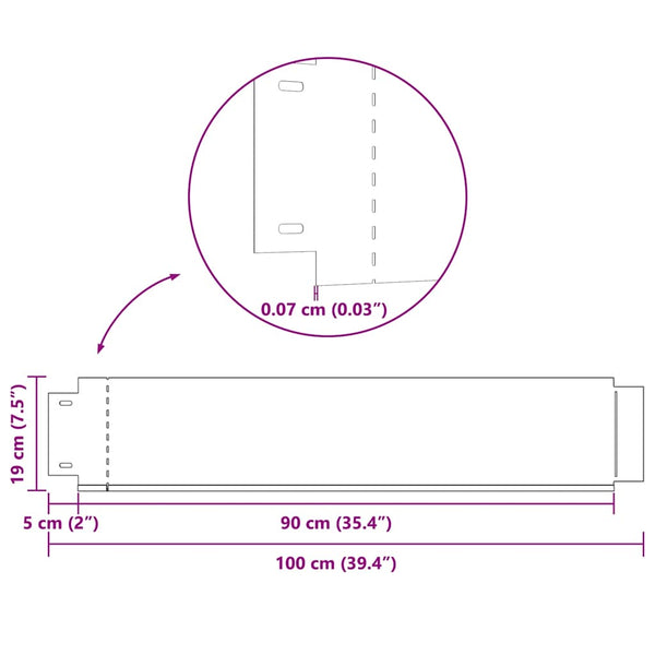 Vidaxl Lawn Fences 5 Pcs Galvanised Steel 100X19 Cm Fence Panels