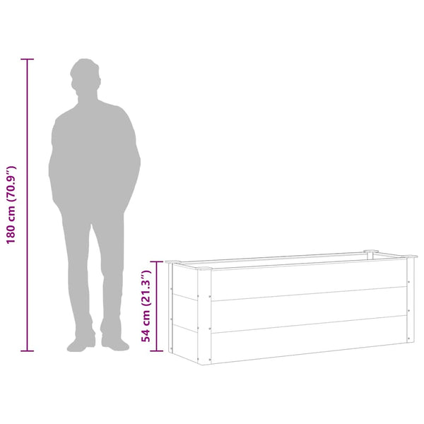 Vidaxl Garden Raised Bed Wpc 150X50x54 Cm Grey Raised Garden Beds