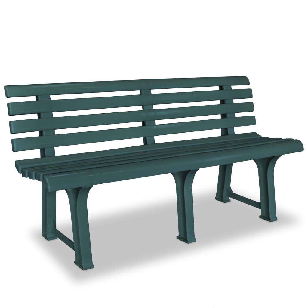 Garden Bench 145.5 Cm Plastic Green Patio Benches