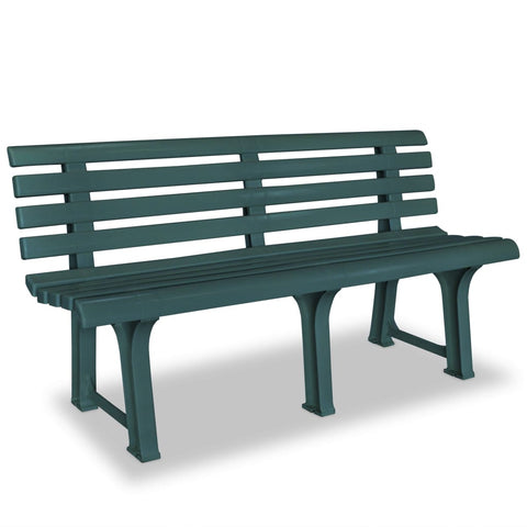 Garden Bench 145.5 Cm Plastic Green Patio Benches