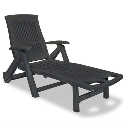 Sun Lounger With Footrest Plastic Loungers
