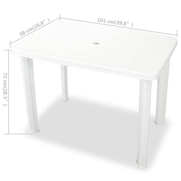 Garden Table White 101X68x72 Cm Plastic Patio & Garden Tables