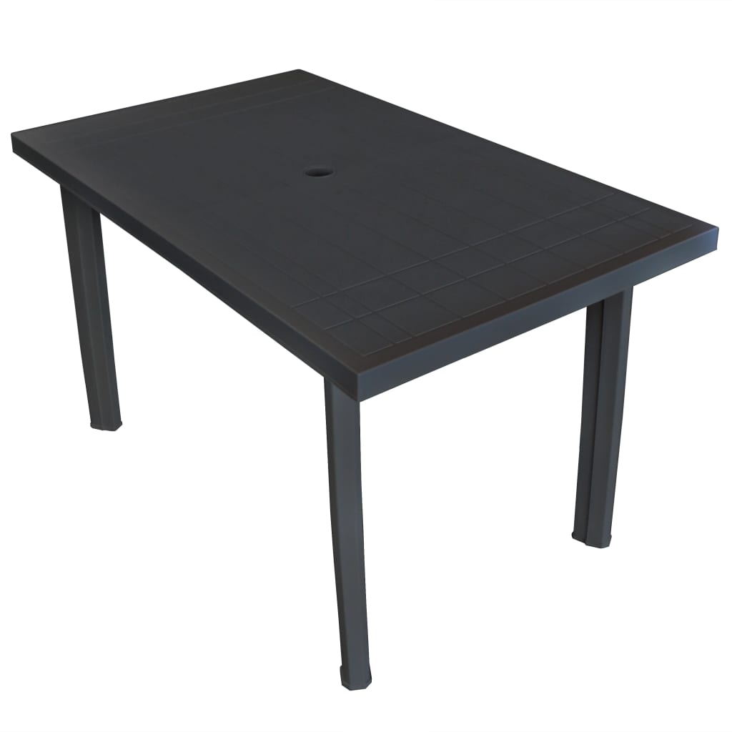Vidaxl Garden Table Anthracite 126X76x72 Cm Plastic Patio & Garden Tables
