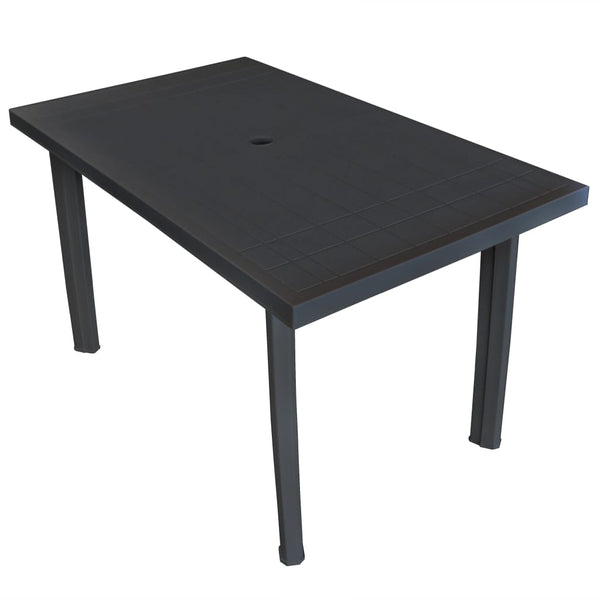 Vidaxl Garden Table Anthracite 126X76x72 Cm Plastic Patio & Garden Tables
