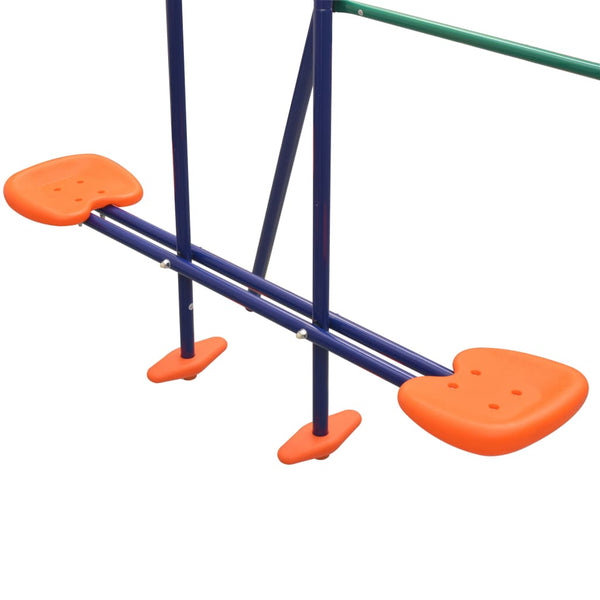 Vidaxl Swing Set With Slide And 3 Seats Orange Outdoor Swings