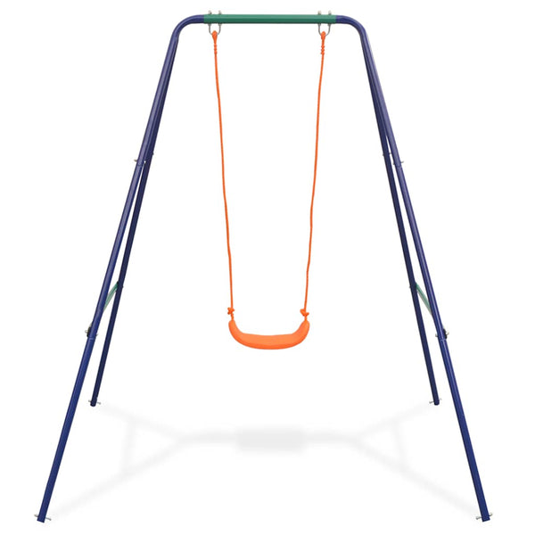 Vidaxl 2 In 1 Single Swing And Little One Orange Outdoor Swings
