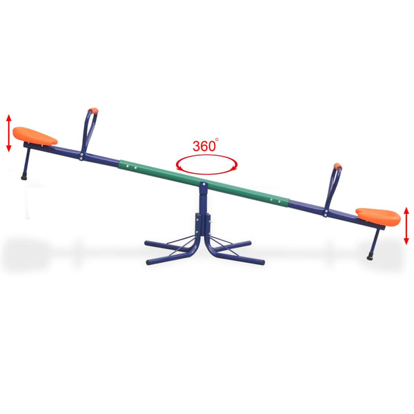 360 Degree Rotating Seesaw Orange Outdoor Swings