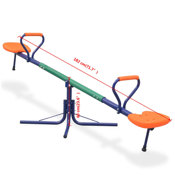 360 Degree Rotating Seesaw Orange Outdoor Swings