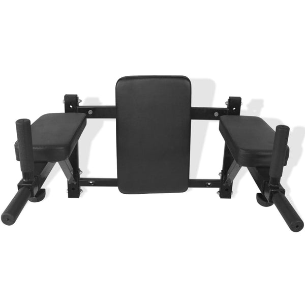 Wall Mounted Fitness Dip Station Black Pull Up Bars