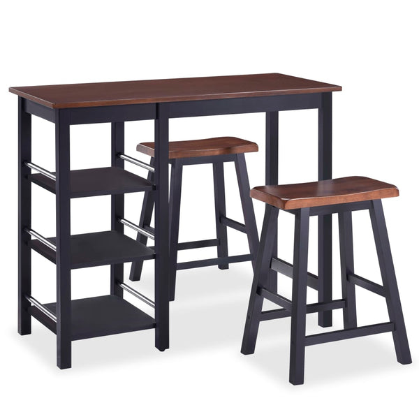 Vidaxl Bar Set 3 Pieces Mdf Black Benches Bar Stools