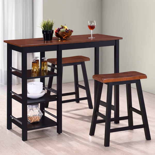 Vidaxl Bar Set 3 Pieces Mdf Black Benches Bar Stools