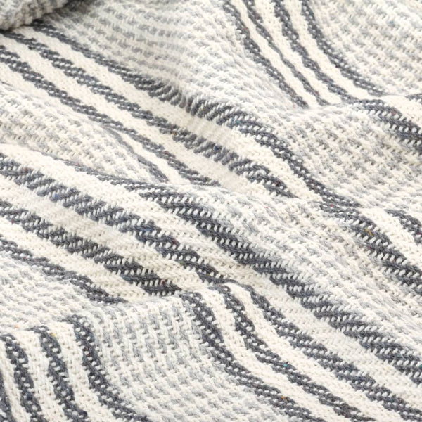 Throw Cotton Stripes 125X150 Cm Grey And White Throws & Afghans