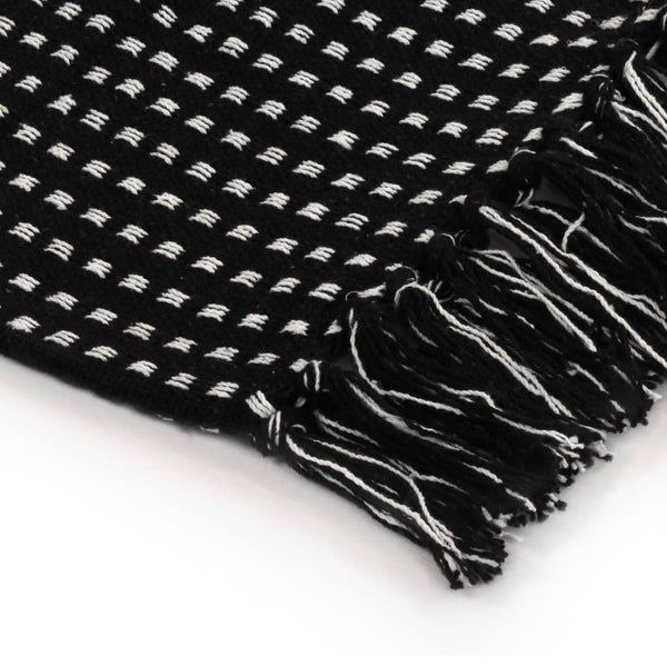 Throw Cotton Squares 160X210 Cm Black Throws & Afghans