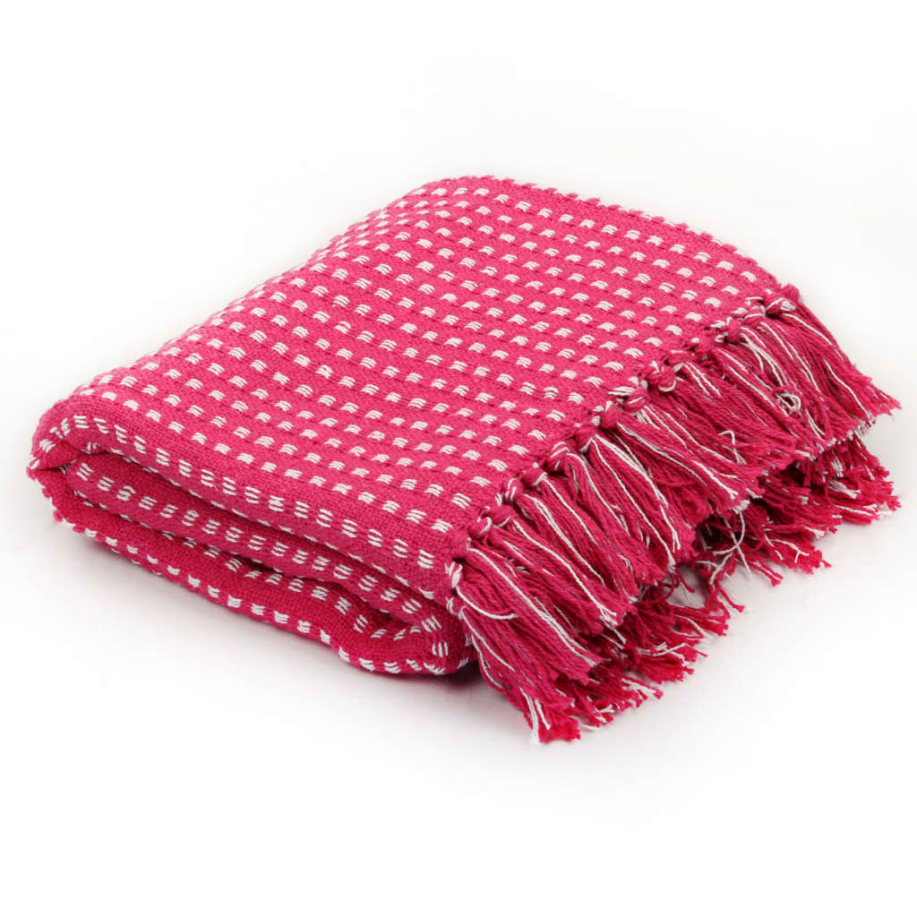 Throw Cotton Squares 125X150 Cm Pink Throws & Afghans