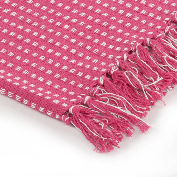 Throw Cotton Squares 125X150 Cm Pink Throws & Afghans